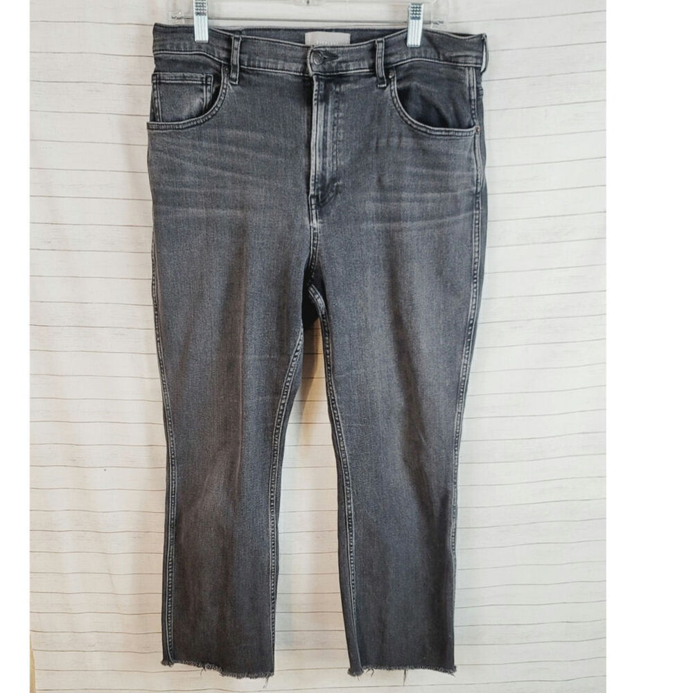 EVERLANE THE CHEEKY BOOTCUT JEAN IN BLACK, SZ 32 CROP